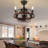 20.47" Black Caged Ceiling Fan With Light Kit And Remote Control