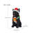 Lighted Christmas French Bulldog Statue with Santa Hat and LED Wreath, Black Resin Frenchie Figurine for Holiday Decor