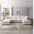 Modular Sectional Sofa, Linen Fabric Couch Set with Convertible Ottoman,U shaped sofa-627198051