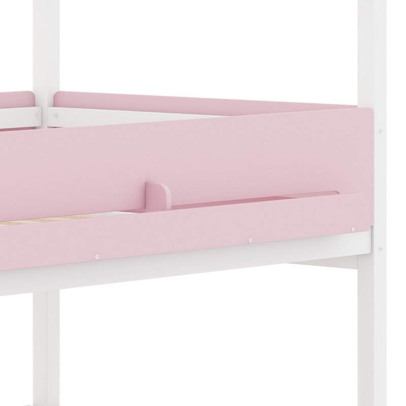 Lit superposé Sturdy, Blanc + rose