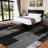 Black Gray Geometric Block Rug 5' x 7' for Entryway, Black Gray