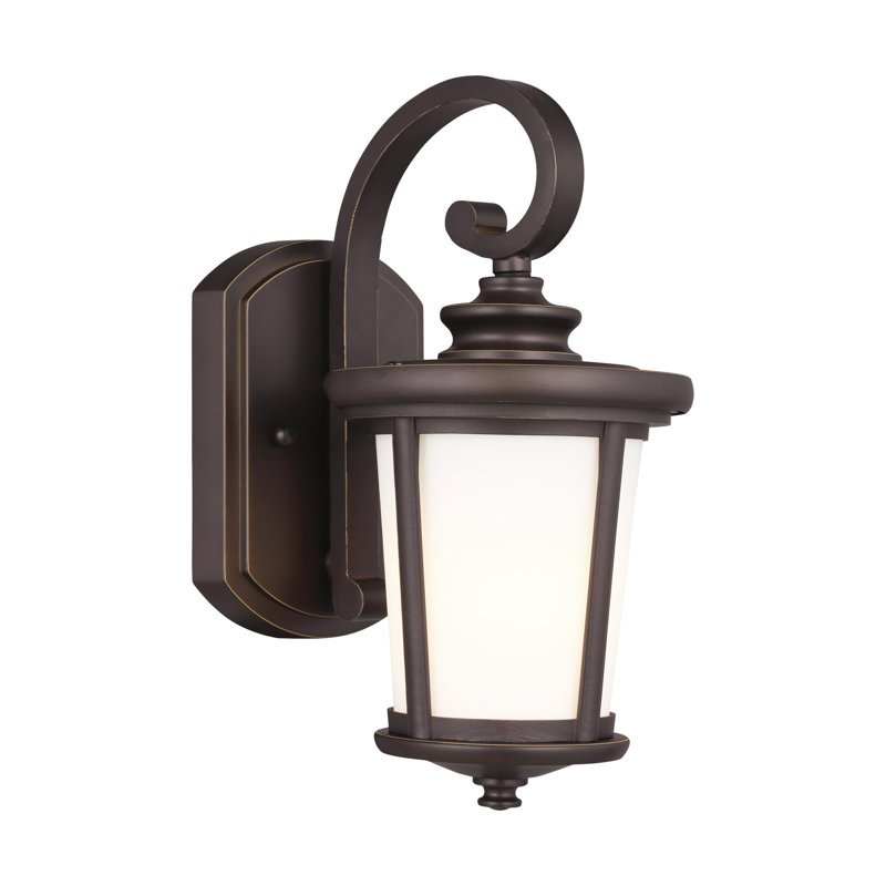 Eddington Small One Light Outdoor Wall Lantern from Generation Lighting , Antique Bronze, 11.88" H x 6" W x 6" D, No