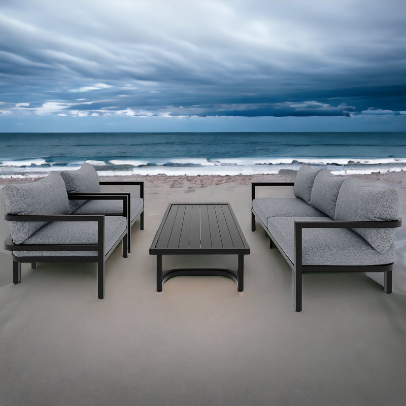 5 - Person Patio Conversation Set with Cushions, Gray