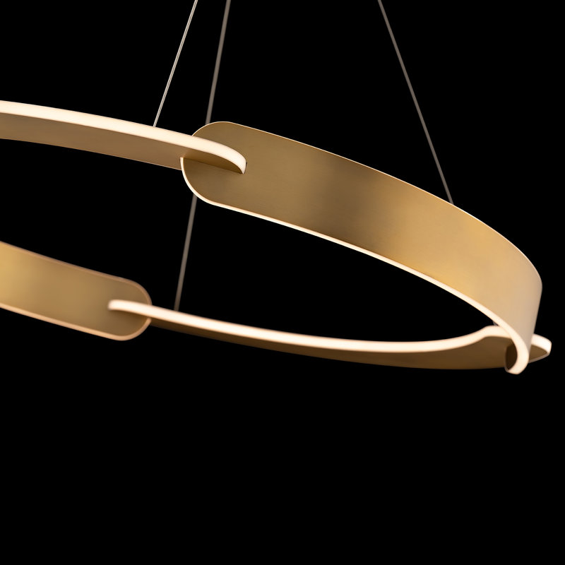 Ilios 1 - Light LED Pendant, 3.5" H x 39" W x 39" D, Antique Brass