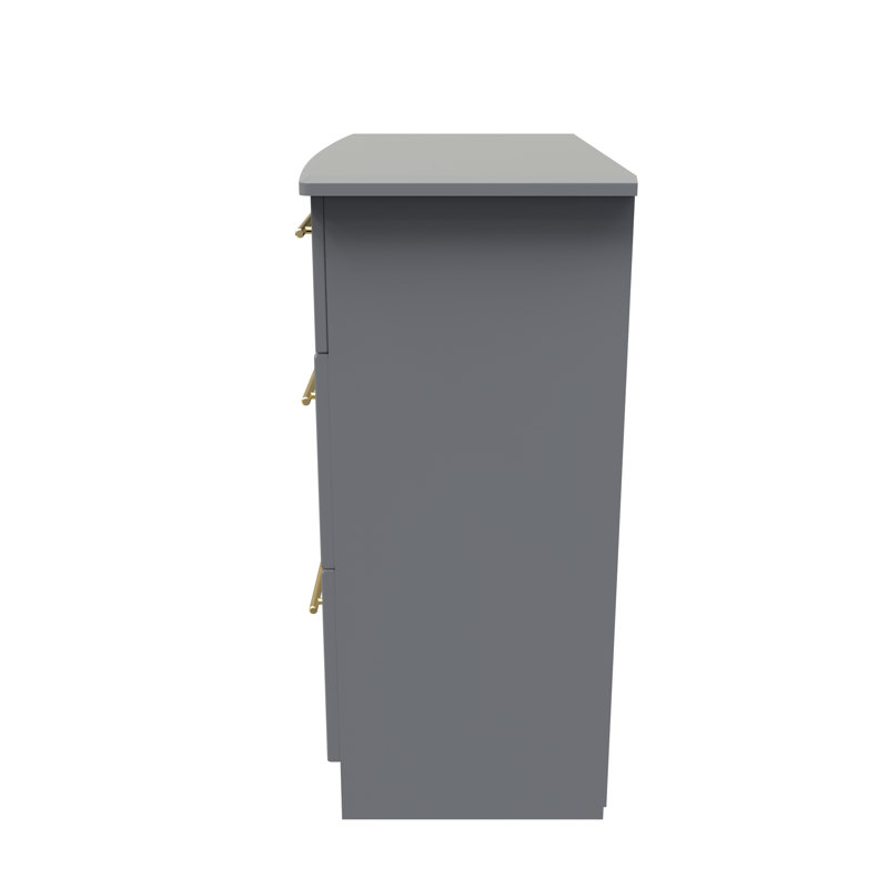 Fully Assembled Cillian 3 - Drawer Chest of Drawers, Dusk Grey
