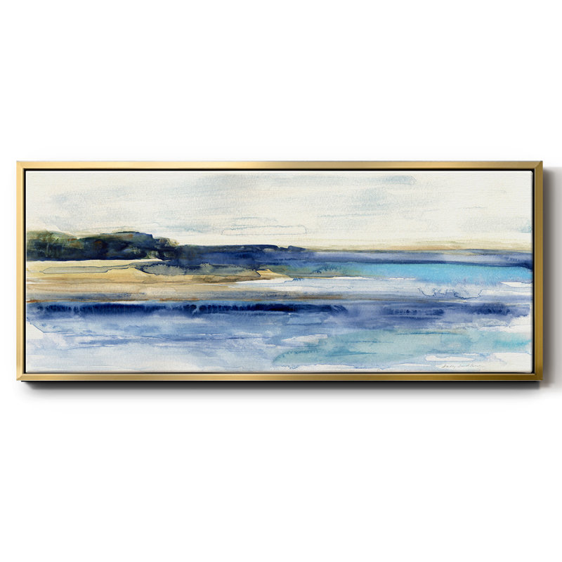 Indigo Bay - toile encadrée, H 20 po x l 50 po