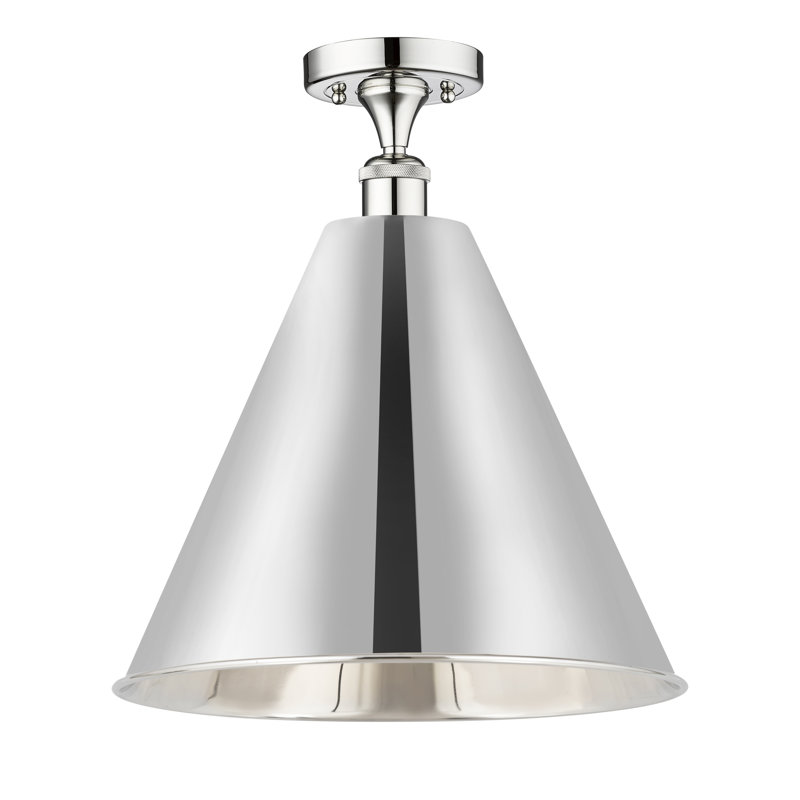 Plafonnier semi-encastré Jacquee, H 18,75 po x l 16 po x P 16 po, Chrome poli, Chrome poli