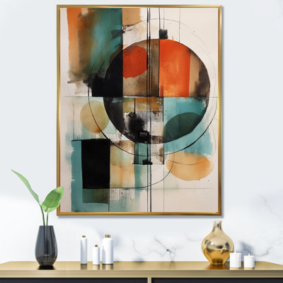 Larisa Orange Abstracted Geometric Explorations IV sur toile