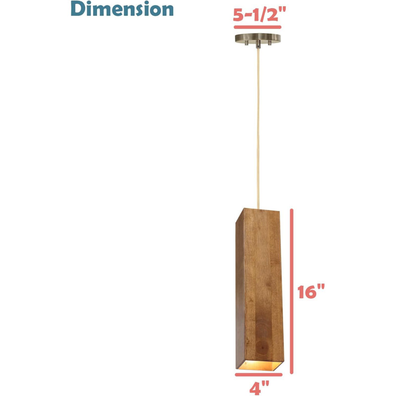 Demetriu 1 - Light Bronze Square/Rectangle Pendant
