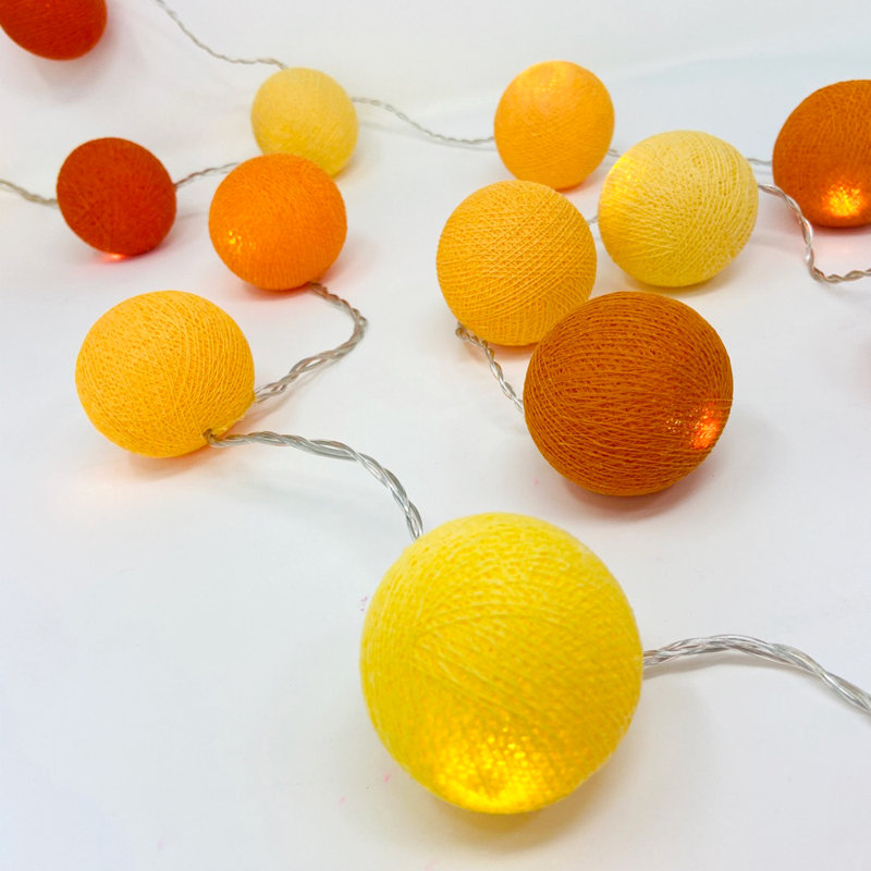 Misti LED Cotton Ball String Light, 10 Lamps - 5 Metre Long