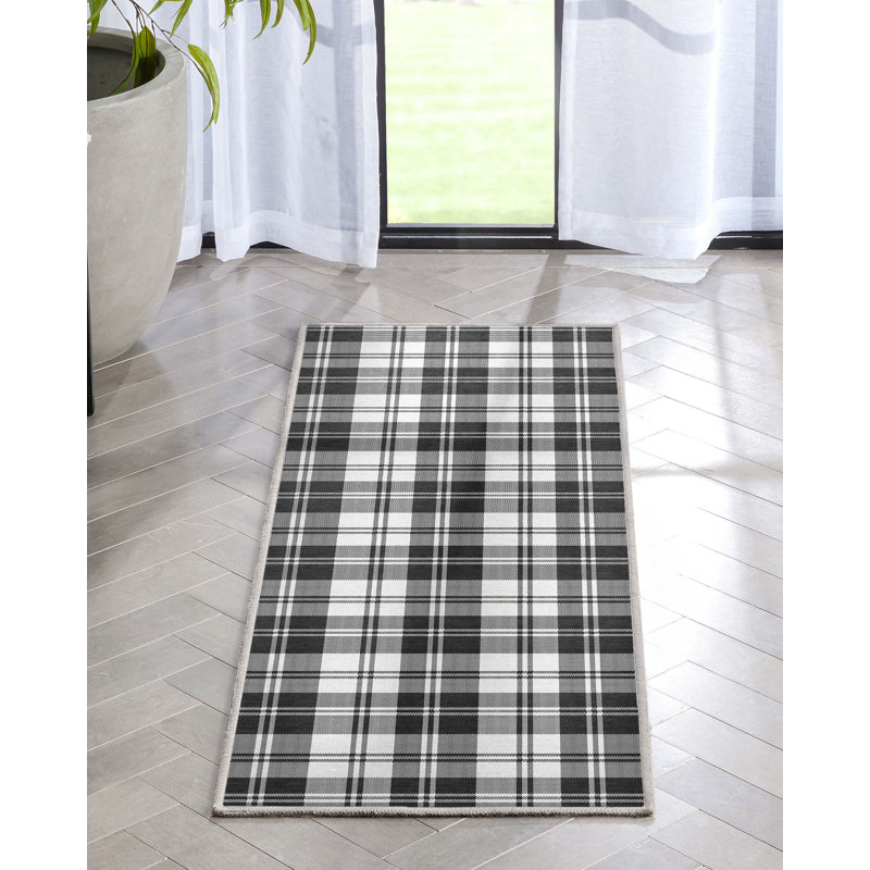 Tapis noir à tissage plat Kehr, Tapis de couloir 2 pi x 5 pi