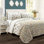 Boho Botanical Leaf Turquoise/Tangerine Microfiber Reversible 3 Piece Quilt Set