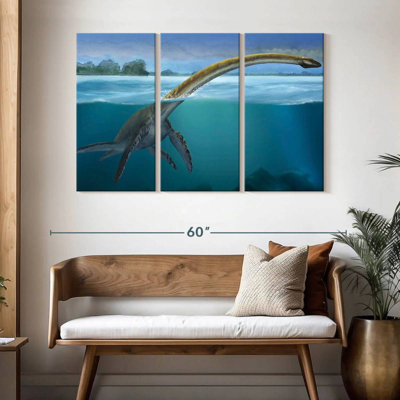 Brampt Elasmosaurus, 32" H x 50" W