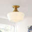 Luminaire semi-encastré à abat-jour en verre 11,81 po Horst