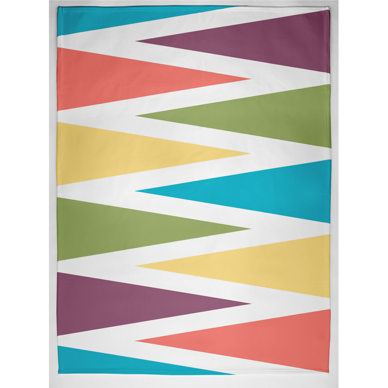 Zaina Geometric Blanket, Blue/Green/Purple