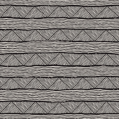 Johnar Geometric Doodle Lines 1 Piece Wrapped Canvas Wall Art