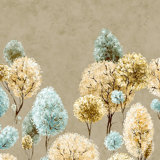 Julie Feels Home Glitter/Shimmer Tilia Trees and Plain Twinwall Design 4-panel Wall Mural