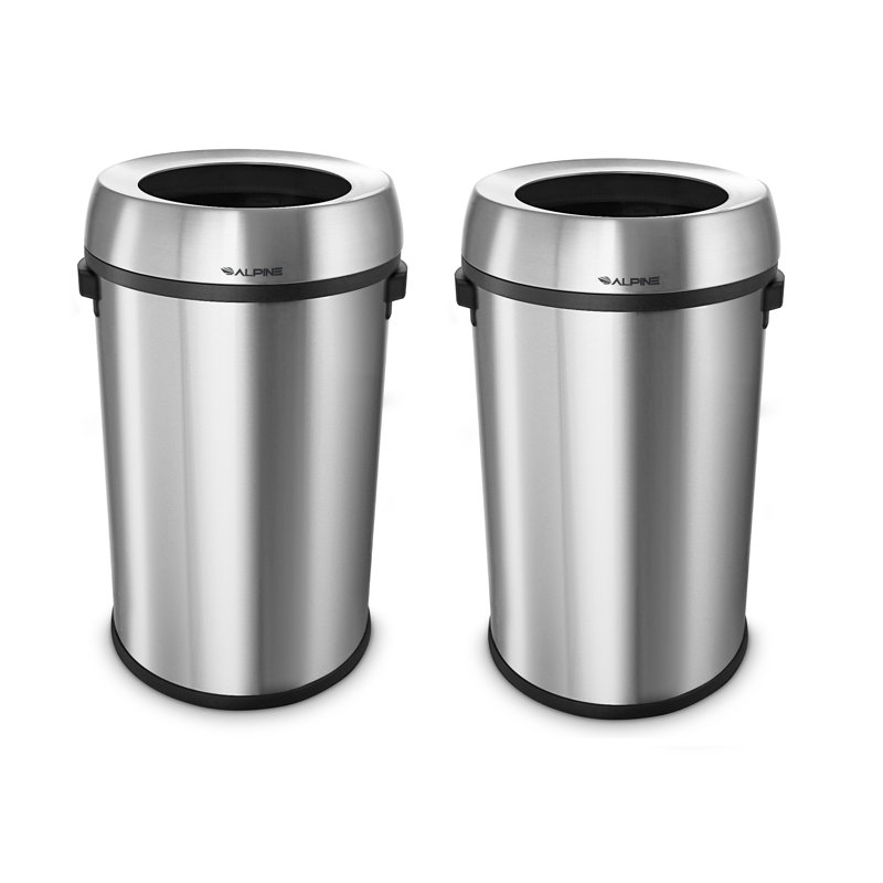 17 gallons Poubelle commerciale en acier inoxydable