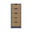 Commode 5 tiroirs pour chambre de bébé et chambre à coucher - Rangement moderne peu encombrant
