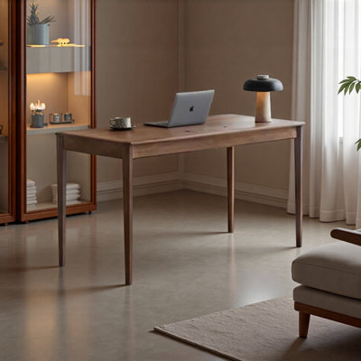 Solid Wood Desk with Smooth Wood Rails