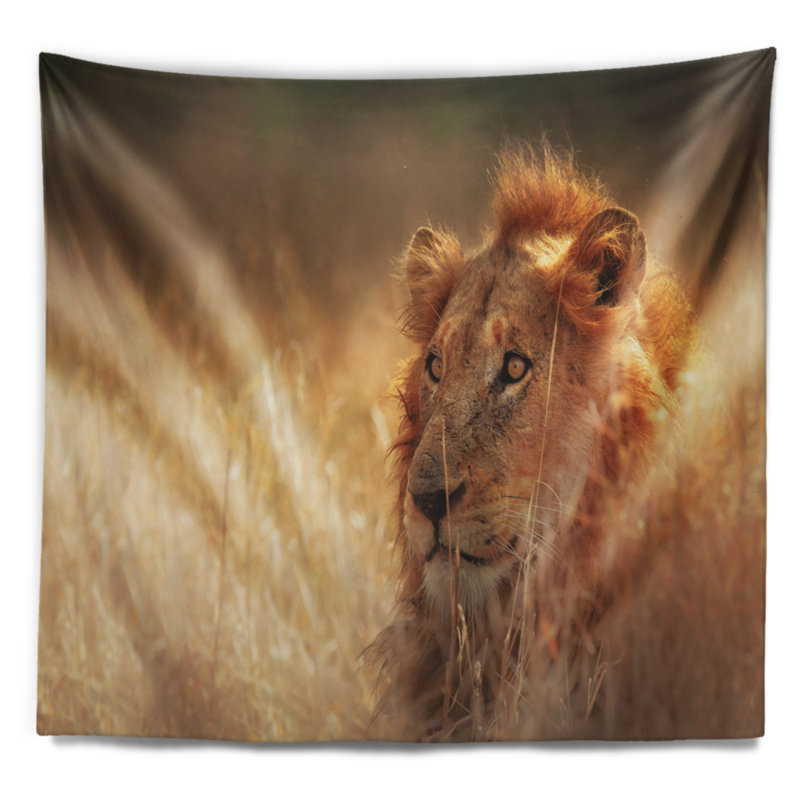 Tapisserie «Lion in Grassland», H 50 po x l 60 po