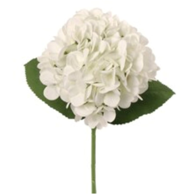Tige d'hortensia blanche de 18 pouces - paquet de 6, faux floral pour arrangements de vases et décoration intérieure