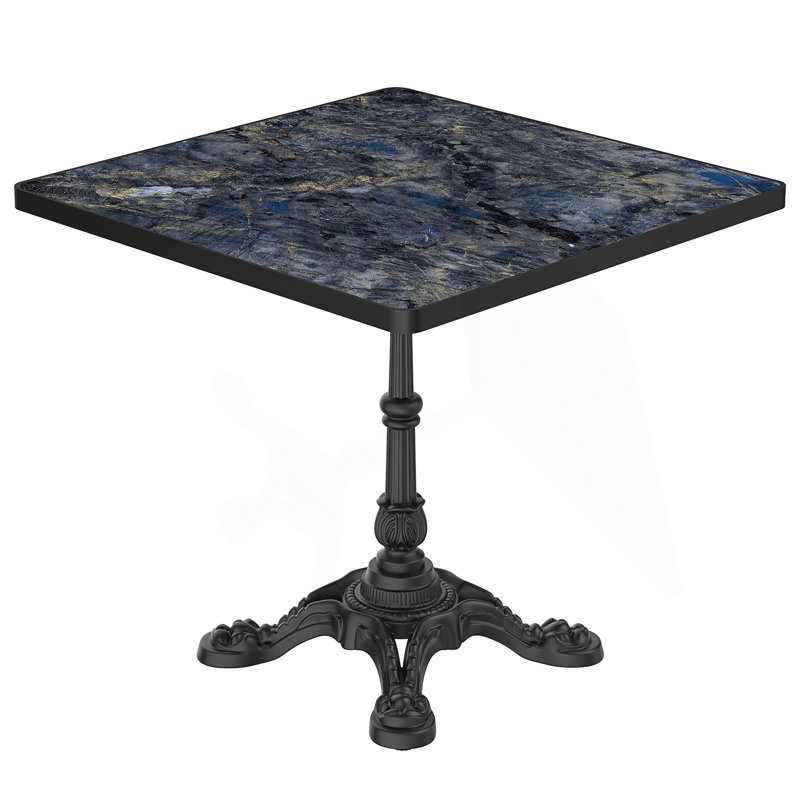 Table de salle à manger carrée 31,5 po Tulip, H 29,53 po x l 31,5 po x P 31,5 po, Bleu / Noir