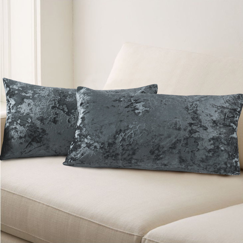 Housse de coussin lombaire en velours froissé, Métal industriel