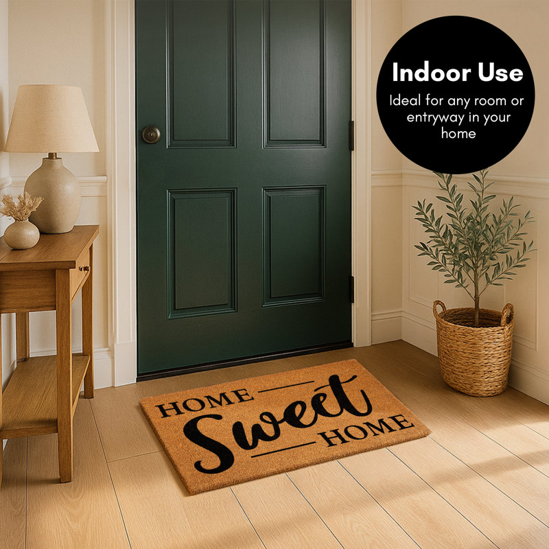 Americanflat 17.5x30 Door Mat with Heavy-Duty Backing - Non-Slip Coco Coir Doormat for Outdoor or Indoor - Easy to Clean - Natural Brown