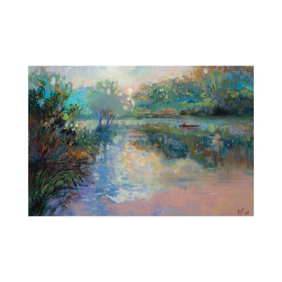 Morning On The Lake by Katharina Valeeva - Wrapped Canvas Painting