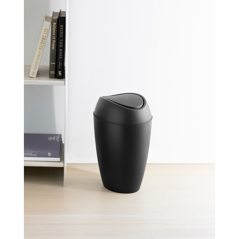 Poubelle pivotante en plastique 2,2 gallons Twirla, Noir