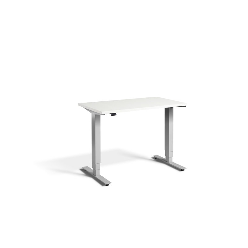 Mirano Adjustable Height Stainless Steel Standing Desk, Silver, White