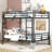 Space-Saving Convertible Metal Bunk Bed With Safety Guardrails-290139616-290139646