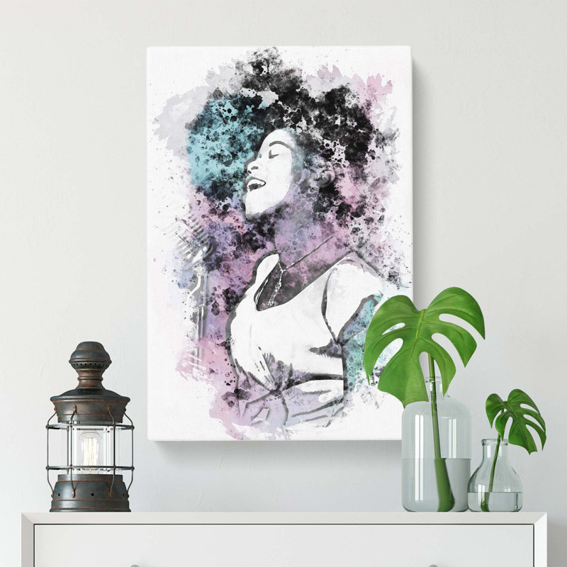 Sarah Vaughan In Abstract - Wrapped Canvas, 60cm H x 40cm W x 3cm D