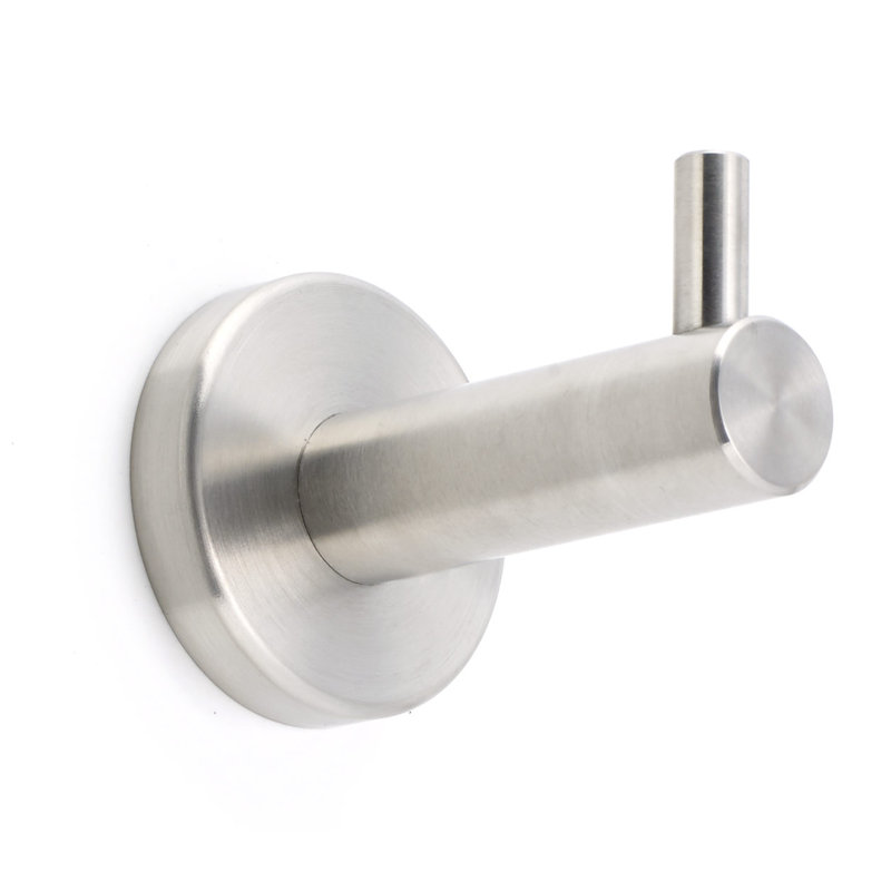 Bridgeport Wall Mounted Robe Hook, Brushed Stainless Steel