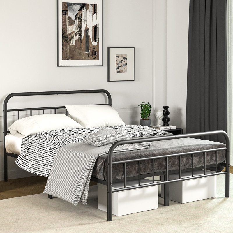 14" Metal Bed Frames  , No Box Spring Needed, Platform Bed Noise Free, Bedrooms With Elegant Modern Design,Queen, Queen