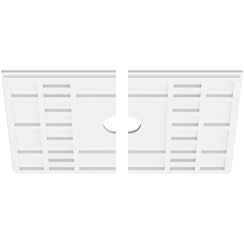 Médaillon de plafond contemporain en PVC de qualité architecturale l 24 po x H 16 po x P 3 po x P 8 1/4 po x P 1 po