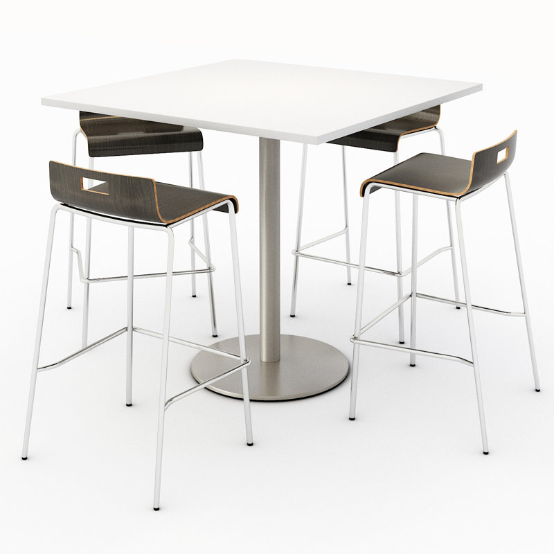 Table carrée pour salle de pause, Espresso, H 41 po x L 36 po x L 36 po