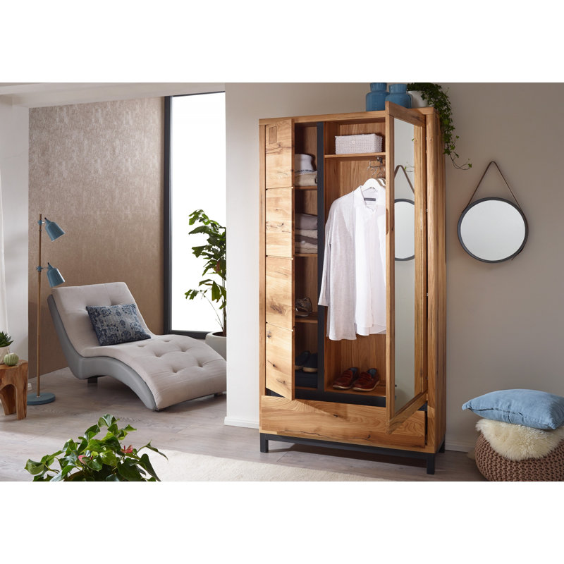 Villanders 1 Door Sliding Wardrobe, Natural