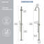 316 Stainless Steel Freestanding Outdoor Shower with Handheld Shower and Footwash Spout