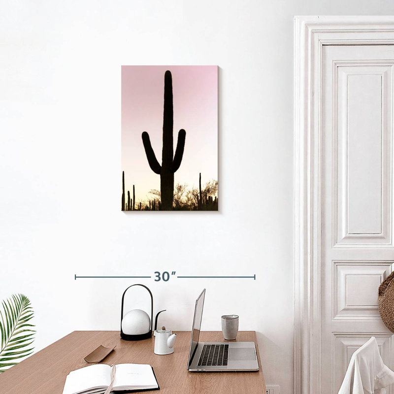 Harnek cactus rose coucher de soleil, H 24 po x l 16 po