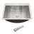 21"×17" Stainless Steel Bathroom Sink Drop in Bathroom Sink Rectangle Lavatory Sink with Drain