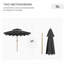 Parasol de patio à double volants avec bouton-poussoir inclinable et manivelle-214144364
