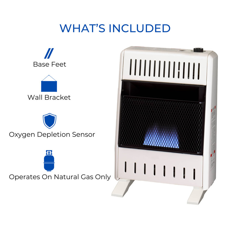 ProCom Heating Natural Gas Ventless Blue Flame Heater With Base Feet - 10,000 BTU, Manual Control - Model# MN100HBA-B