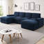 Canapé modulaire en U avec 2 repose-pieds mobiles, canapé-lit à siège profond 4 places, meubles de salon rembourrés en polyester avec rangement pour accoudoirs et assemblage facile-1453975486