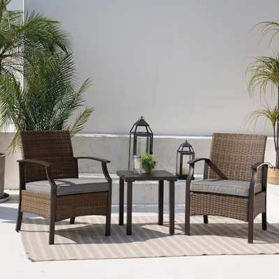 Ensemble de mobilier d'extérieur en osier 3 pièces Mikena Fields