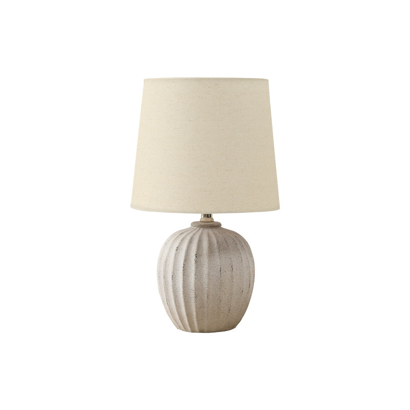 Lighting, 19 po, lampe de table, résine, abat-jour, transitionnel, Beige, Beige