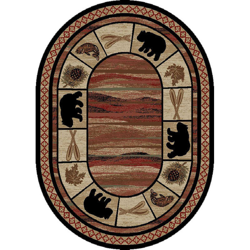 Tapis géométrique Haysi Haysi, Ovale 5 pi 3 po x 7 pi 3 po