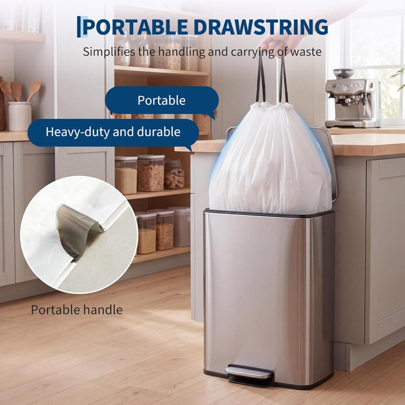 Trash Bags 50L (13 Gallon), 80 Count 2 Roll