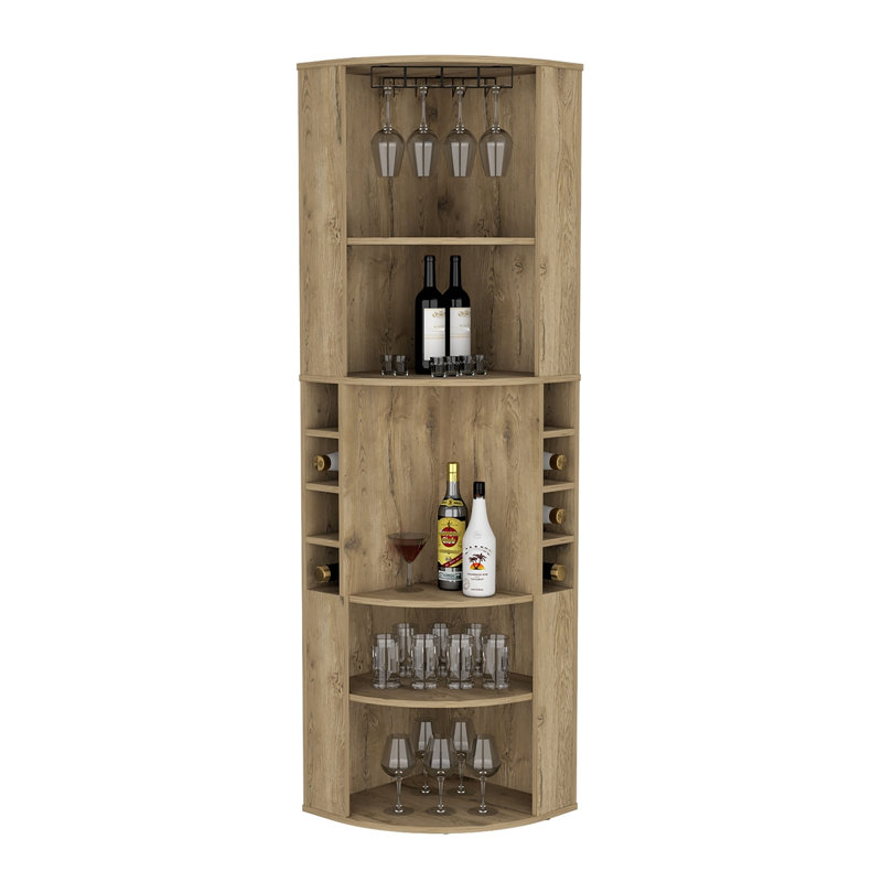 Bar 71 "avec cinq tablettes, huit casiers à bouteilles et verres à pied 71"